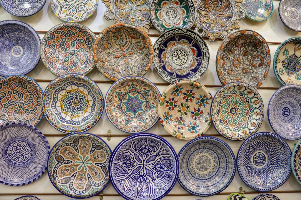 assorted color ceramic decorative plates lot