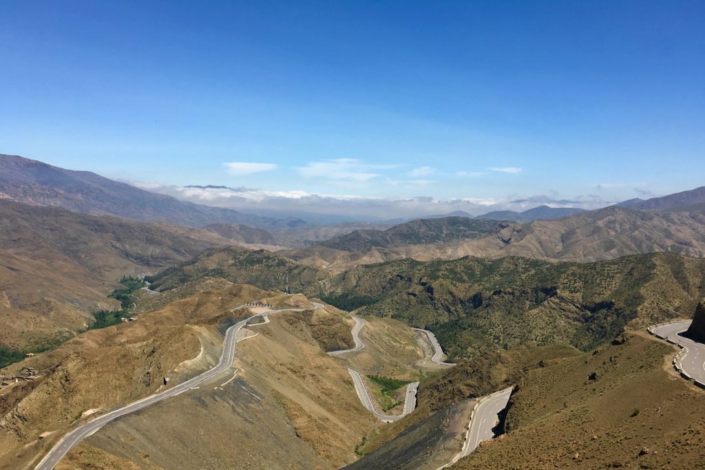 areal view mountain and road